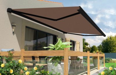 Store banne motorisé avec coffre intégral Arizona S300 - armature noire - 4 x 3,5m Sunstyl