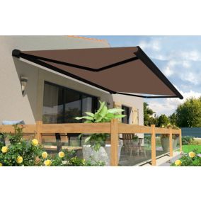 Store banne motorisé avec coffre intégral Arizona S300 - armature noire - 4 x 3,5m Sunstyl