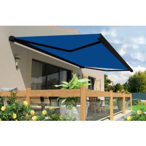 Store banne motorisé avec coffre intégral Arizona T119 - armature noire - 4 x 3,5m Sunstyl