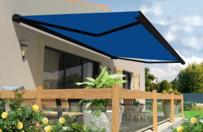 Store banne motorisé avec coffre intégral Arizona T119 - armature noire - 6 x 3,5m Sunstyl