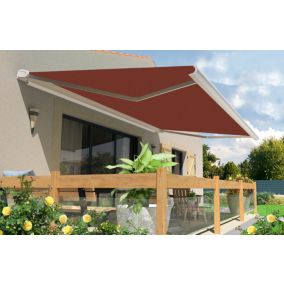 Store banne motorisé avec coffre intégral Arizona T136 - armature blanche - 4 x 3,5m Sunstyl