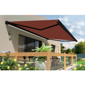 Store banne motorisé avec coffre intégral Arizona T136 - armature noire - 4 x 3,5m Sunstyl