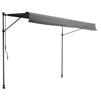 Store banne pour balcon CHENE 3 x 1,2m - Toile anthracite et structure grise - HAPPY GARDEN