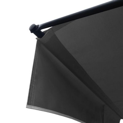 Store banne pour balcon CHENE 3 x 1,2m - Toile anthracite et structure grise - HAPPY GARDEN