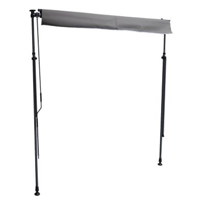 Store banne pour balcon CHENE 3 x 1,2m - Toile anthracite et structure grise - HAPPY GARDEN