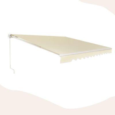 Store Banne Retractable Auvent Abri Manuel en Aluminium et Tissu Resistant aux UV Manivelle Angle Reglable