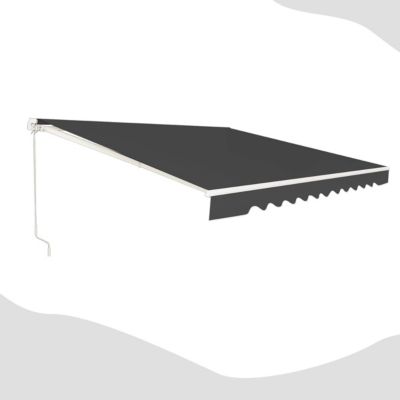 Store Banne Retractable,en Aluminium et Tissu Resistant aux UV et a l'eau avec Manivelle et Angle Reglable (300X250CM, Gris)