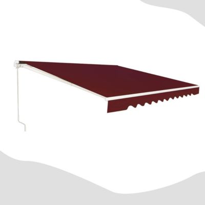Store Banne Retractable, en Aluminium et Tissu Resistant aux UV et a l'eau avec Manivelle et Angle Reglable (360X300CM, Bordeaux)