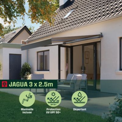 Store banne sans coffre gris 3 x 2,5 m Jagua Klikstrom