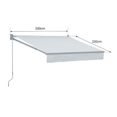 Store banne SAULE 2,5 x 2m - Toile anthracite et structure grise - HAPPY GARDEN