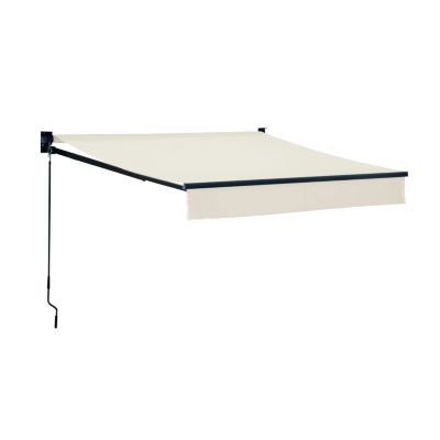 Store banne SAULE 2,5 x 2m - Toile beige et structure grise - HAPPY GARDEN