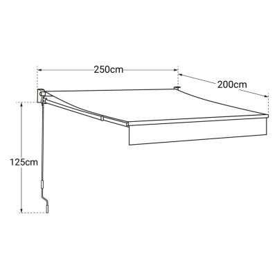 Store banne SAULE 2,5 x 2m - Toile beige et structure grise - Happy Garden