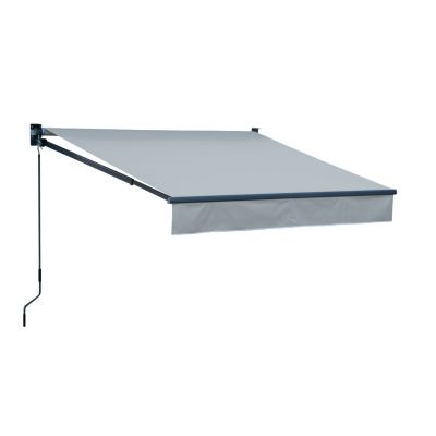 Store banne SAULE 2,5 x 2m - Toile grise et structure grise - HAPPY GARDEN
