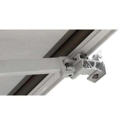 Store banne Semi-coffre COVER 5x3m - Motorisé à télécommande (Blanc - Motorisé à télécommande secours - Gris Anthracite)