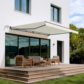 Store banne semi-coffre motorisé FAZZIO 5x3m Beige