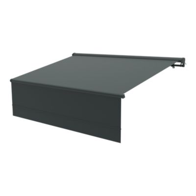 Store banne semi-coffre motorisé 5 x 3,5m gris