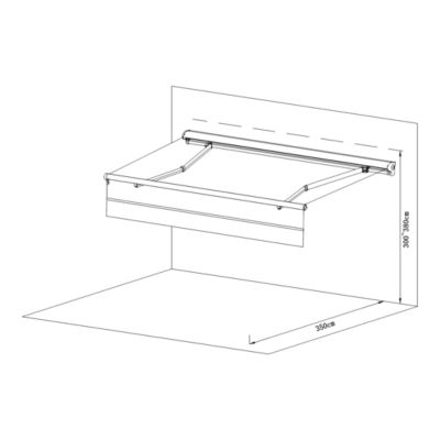 Store banne semi-coffre motorisé 5 x 3,5m gris