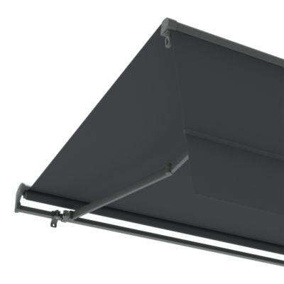 Store banne semi-coffre motorisé 5 x 3,5m gris