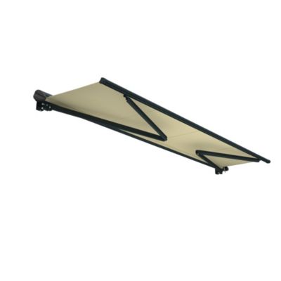 Store banne semi-coffre SARARI 5,00x3,00m (Manuelle - Ecru - Gris anthracite)