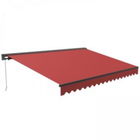 Store banne semi-intégral 2,5x2m en aluminium rouge  Oviala