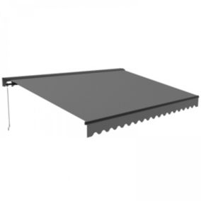 Store banne semi-intgral 2,5x2m en aluminium gris  Oviala