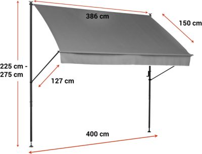 Store banne Style avec manivelle - pour la protection solaire - montage sans perçage ni chevilles - 400 cm, vert