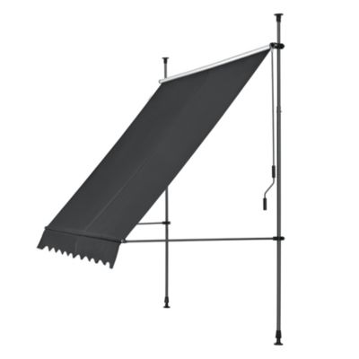 Store Banne Téléscopique Acier Polyester 150 x 120 x 220-309 cm Noir pro.tec