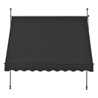 Store Banne Téléscopique Acier Polyester 150 x 120 x 220-309 cm Noir pro.tec