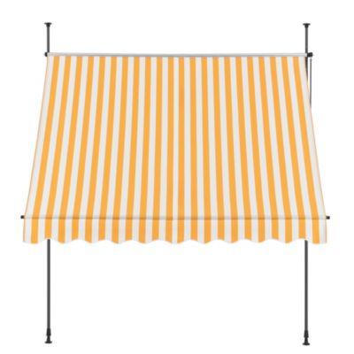 Store Banne Téléscopique Acier Polyester 200 x 120 x 220-309 cm Jaune Blanc pro.tec