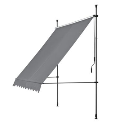 Store Banne Téléscopique Acier Polyester 400 x 120 x 220-309 cm Gris Ardoise pro.tec