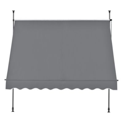 Store Banne Téléscopique Acier Polyester 400 x 120 x 220-309 cm Gris Ardoise pro.tec