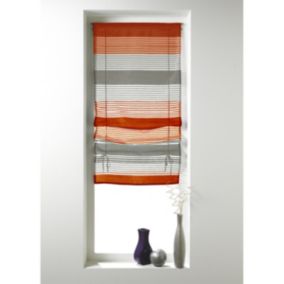 Store bateau en organza à rayures horizontales (60x130cm - Orange)