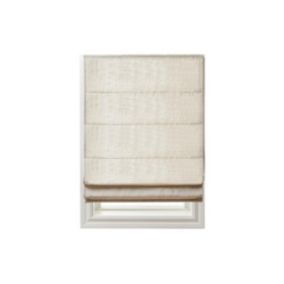 Store bateau  en polyester et lin -120 x 180 cm - Beige chiné - DALINI