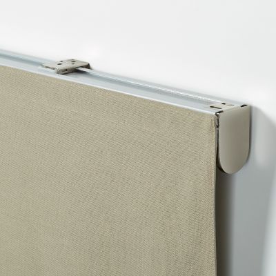 ESLIR Store bateau avec passants - Uni - Opaque - Pour fenêtre de salon - Sans perçage - Gris - 140 x 140 cm