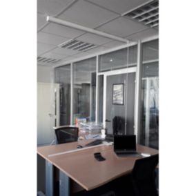 Store de protection PARAVIRUS séparateur de bureau (140x240 cm - Gris clair)