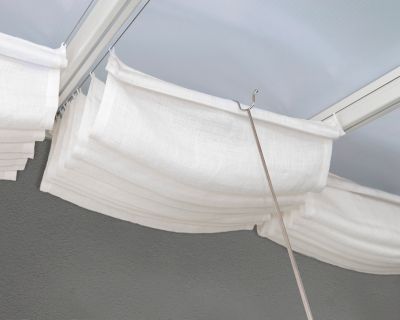 Store de toit manuel pour pergola 300 x 305 cm blanc
