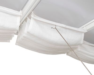 Store de toit manuel pour pergola 300 x 730 cm blanc