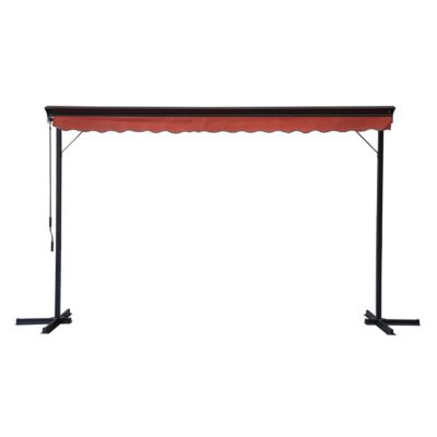 Store double pente avec coffre 3 x 4 m en aluminium grenat