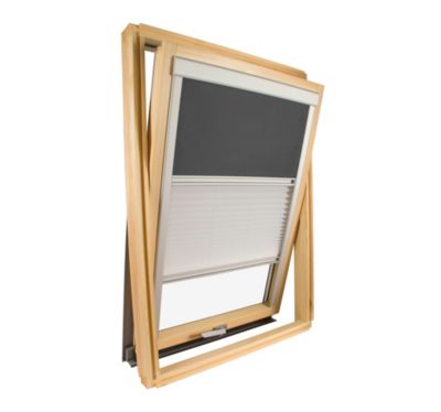 Store Duo compatible fenêtre de toit VELUX  pour dimension MK08 - Gris anthracite