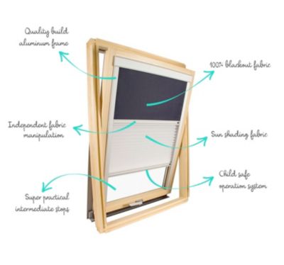 Store Duo compatible fenêtre de toit VELUX  pour dimension MK08 - Gris anthracite
