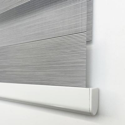 Store enrouleur automatique jour/nuit 37x160cm rayé gris Madeco