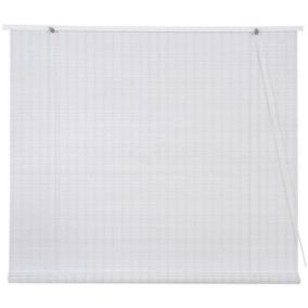 Store enrouleur bois blanc Scandinave 120 x 220 cm