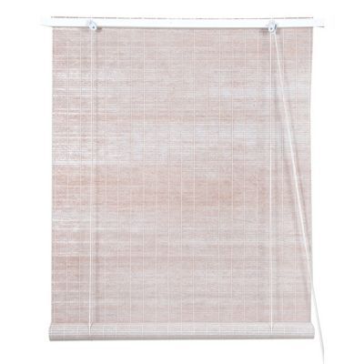Store enrouleur bois blanc Scandinave H.180 x l.140cm Ballauff