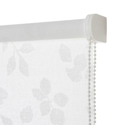 Store enrouleur Colours Azzuro polyester blanc fleurs 120 x 195 cm