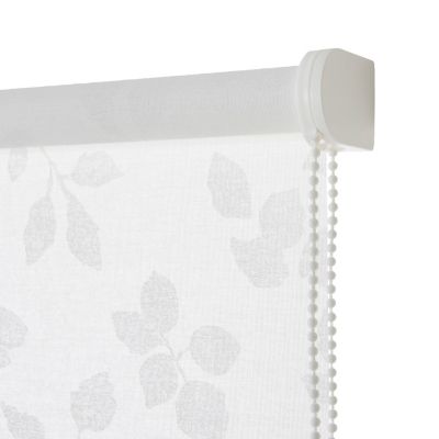 Store enrouleur Colours Azzuro polyester blanc fleurs 40 x 195 cm