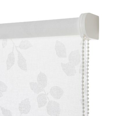 Store enrouleur Colours Azzuro polyester blanc fleurs 75 x 195 cm