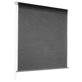Store enrouleur Fashion coloris Deluxe Stripe Gris anthracite 55 x 150 cm - Floordirekt