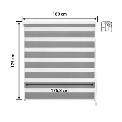 Store enrouleur jour et nuit - Easydeco - Gris - 180 x 175 cm