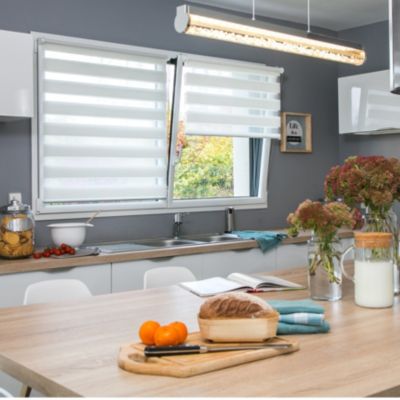 Store enrouleur jour / nuit blanc l.72 x H.160cm Madeco