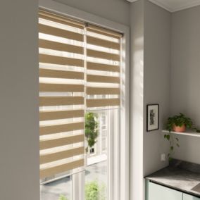 Store enrouleur jour/nuit Brize pose facile beige L.180 x l.55cm GoodHome
